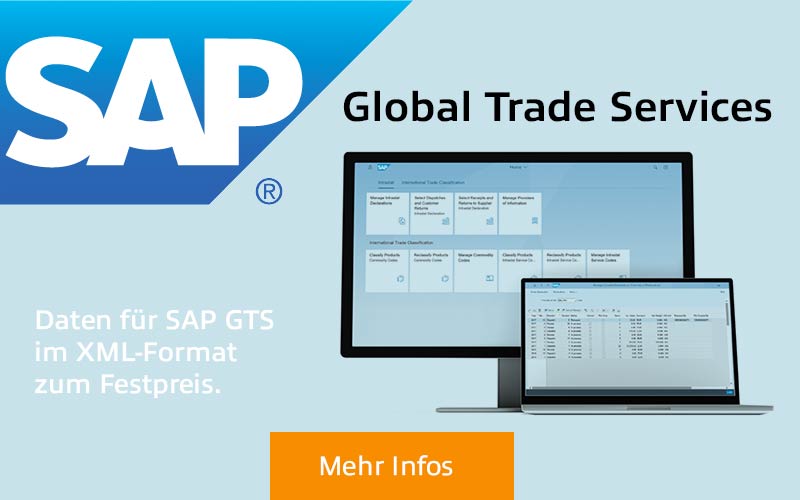 SAP - Global Trade Services. Daten im XML-Format zum Festpreis.